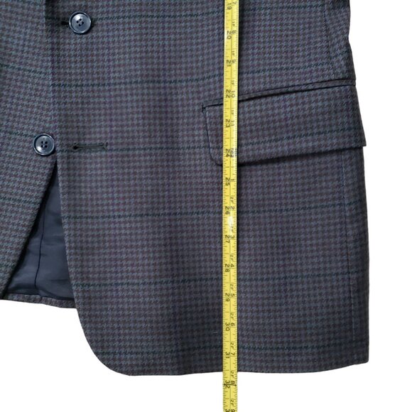 Vintage Lord & Taylor Albert Nipon Men Wool Jacket Fitted Check Blazer 42R - Picture 11 of 13